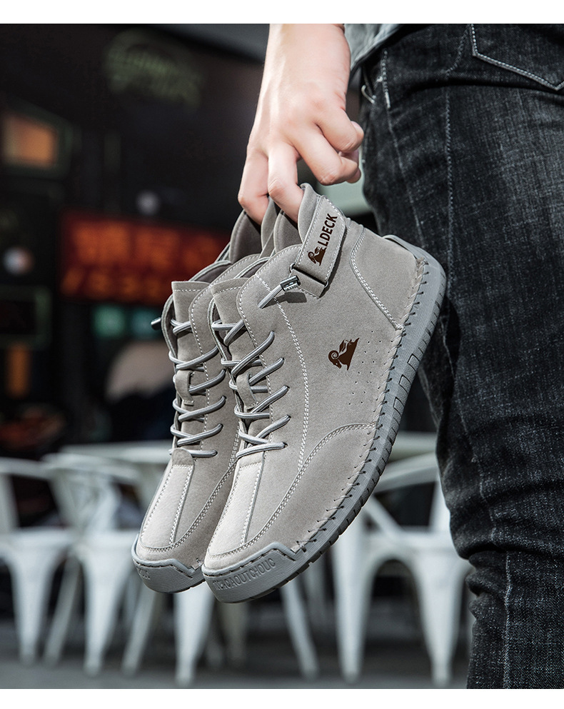 2025 autumn and winter new hand sewn Martin boots trend fashion style niche design hiking shoes men's casual shoes designer shoes