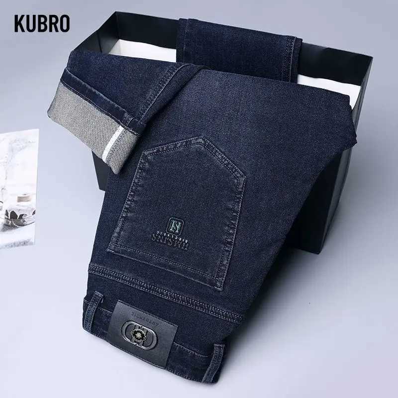 Business Mens Clothing Stretch Jeans Autumn New Straight Casual Regular Classic Fashion Denim Trousers Male Pants Man PantsZ250917