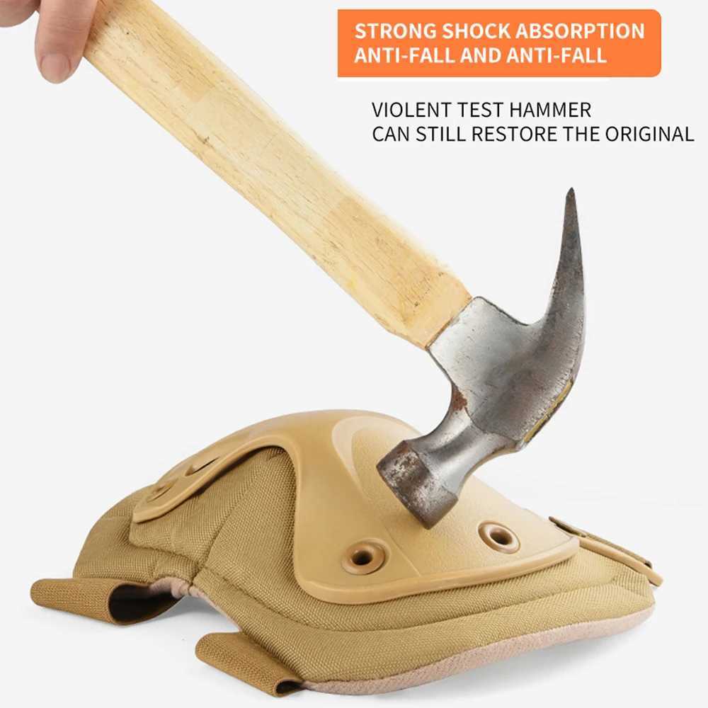 4Pcs Tactical Knee Pad Elbow CS Military Protector Army Airsoft Outdoor Sports Hunting Kneepad Safety Gear Knee Protective Pads J250917