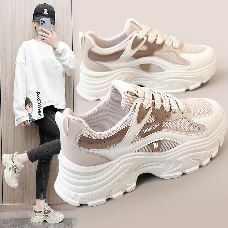 TOP Designer Spring/Summer Dad Shoes Korean Style Trendy Women's Shoes Thick Sole Height Increasing Breathable Mesh Shoes 65