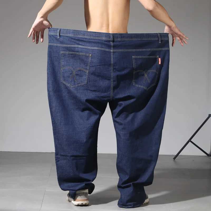 Big Size Blue Jeans Men Black Extra Large Oversize Mens Elastic Stretch Denim Trousers Male Jean Brand PantsZ250917