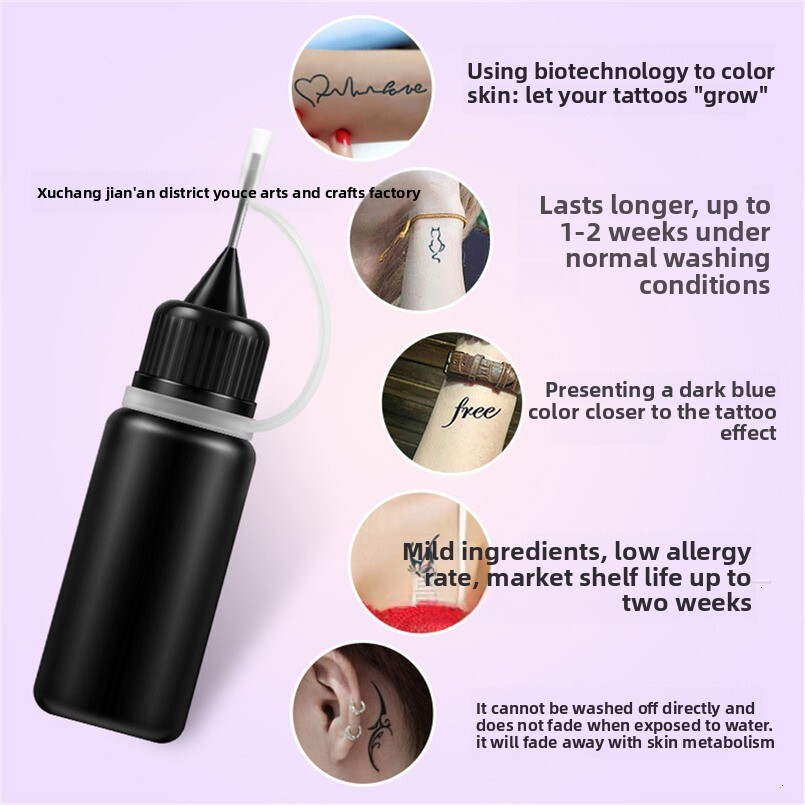 Blue Grid Color Acidic Hair Gel Sweatproof Sticker Juice Template Henna Tattoo Cream high quality