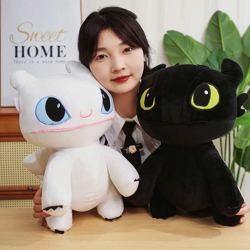 Big size Plush Toys Plushie Toothless Doll Kaii White Black Dinosaurs Animal Stuffed Decoration GiftXJ250916