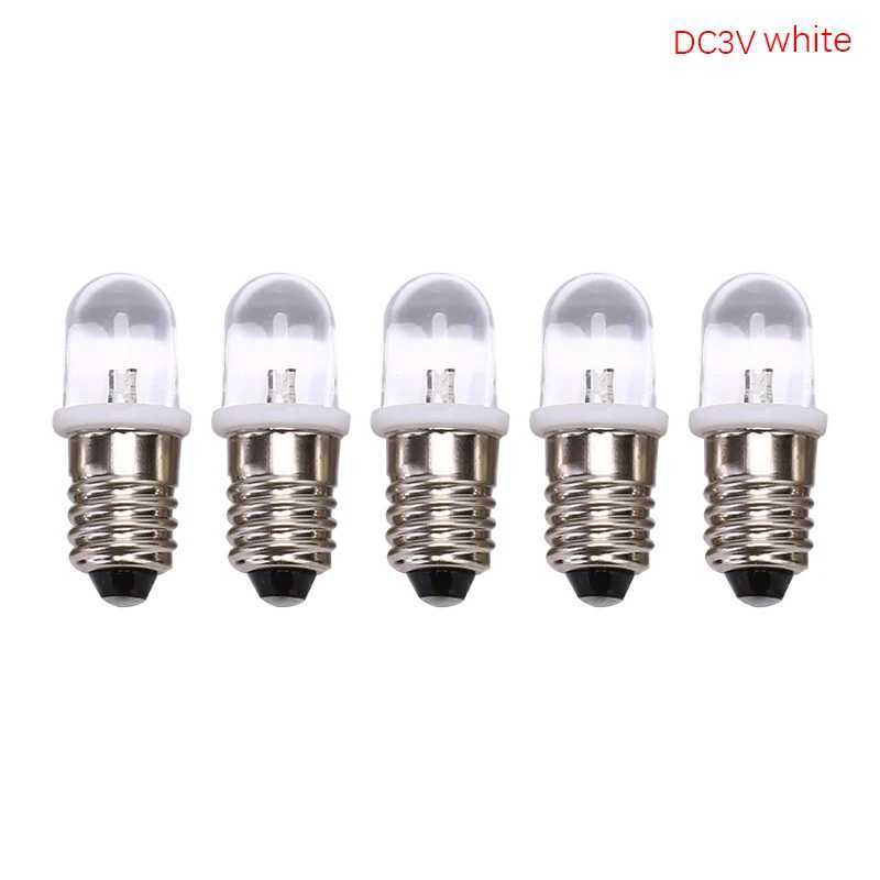 5pcs E10 LED Bulb E10 DC 3V 45V Instrument Bulb E10 Indicator Bulb Old Fashioned Flashlight Bulb C250917