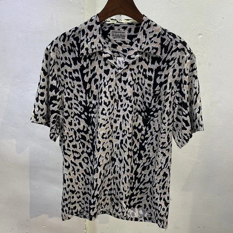 Classics WACKO MARIA LEOPARD OPEN SHIRT Summer Casual High Street Loose Men Shirt 250917