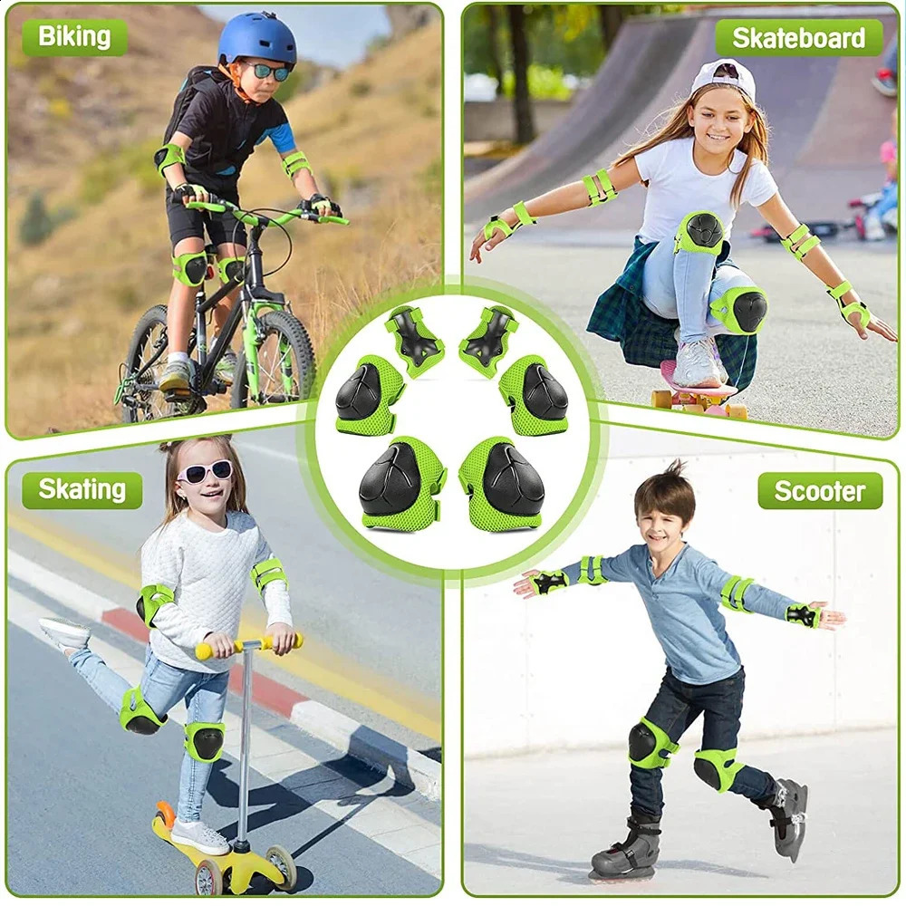 6pcs Kids Knee Pads and Elbow Pads SetKnee Pads for Child Youth 315 Years W Adjustable Strap for Roller Skates Skateboard 250916