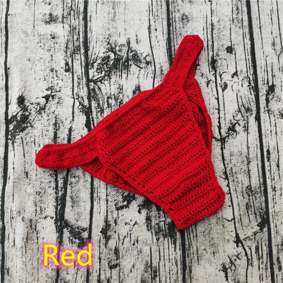 Sexy Men Women Breathable Knit Briefs Underwear Pump Man Hand Crochet Gstring Swimming Sunbathing Underpants Panties 250917