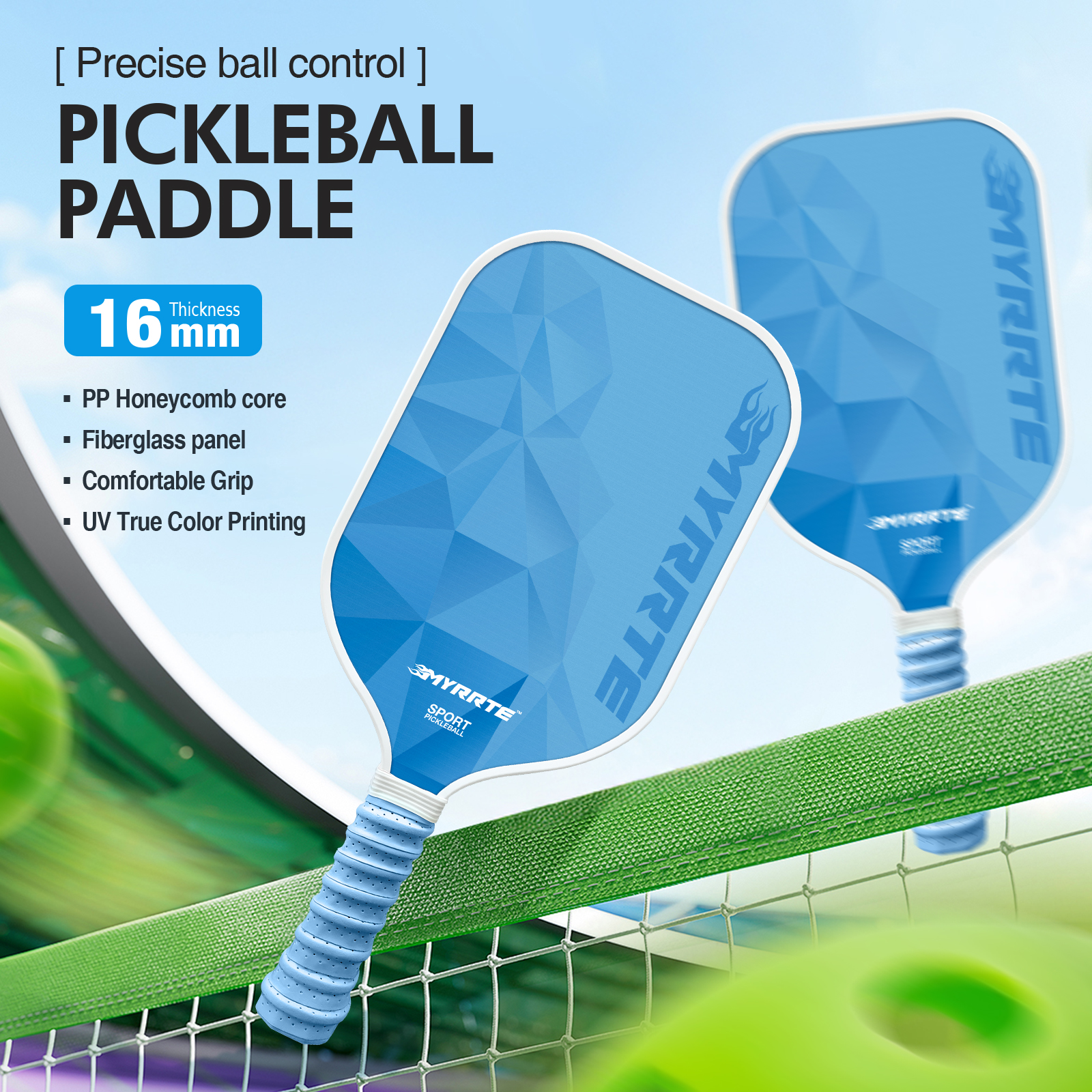 Fiberglass Pickleball Paddles Set Premium Factory-Fabricated Fiberglass Pickleball Racket With Comfortable Grips