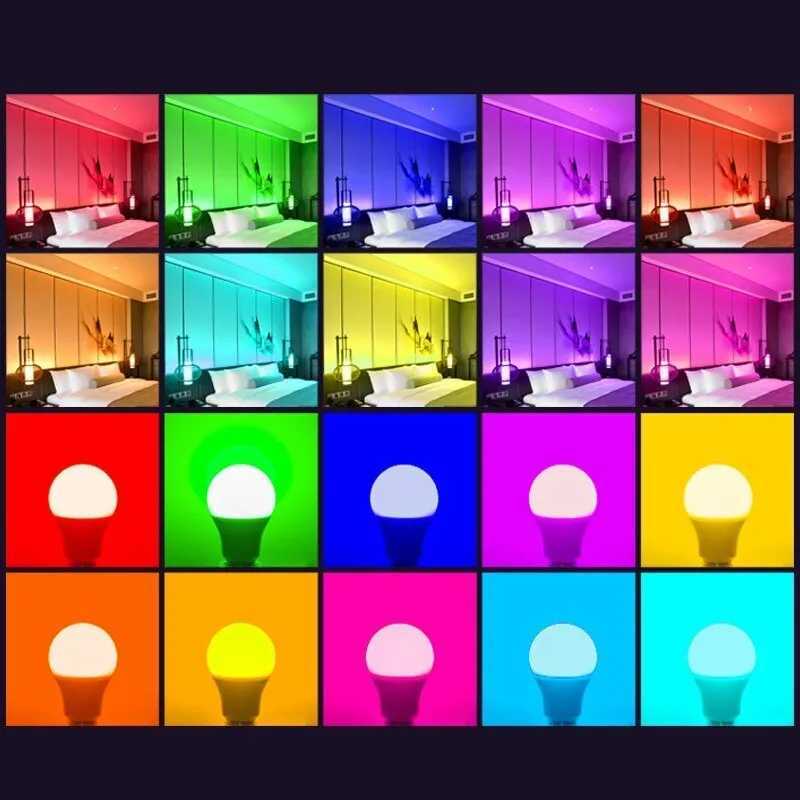 16 Color RGB Bulb LED Multicolor Bulb E27 Base 220V Household Lighting 10W Dimmable 24 Key Remote Control Atmosphere Neon Light C250917