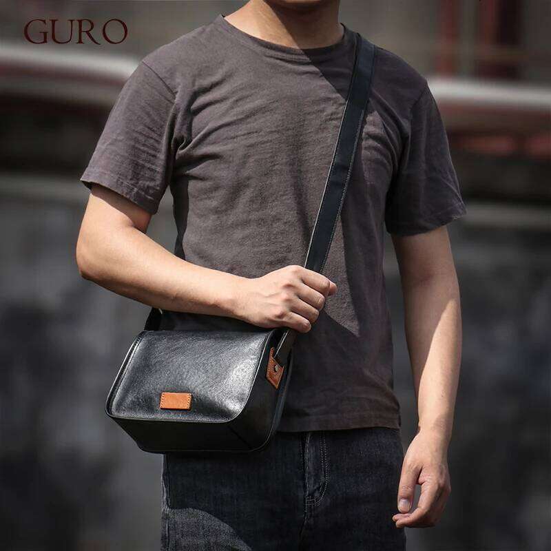 designer bag 52 guro mens genuine leather shoulder casual crossbody high quality small sling bag daily commuter messenger bags