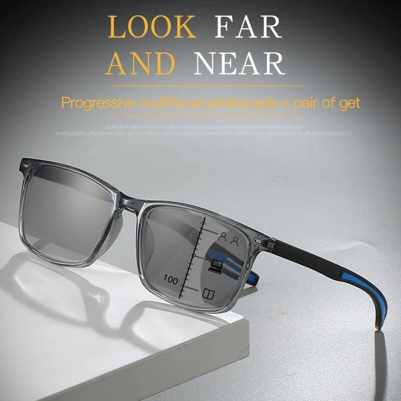 Women Men Smart Photochromic Fashion Square Frame Discoloration Reading Glasses Unisex Outdoor Presbyopia Sunglasses ddmythur