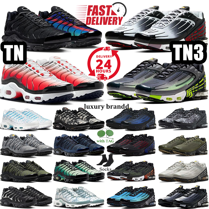 2025 designer shoes running sneakers tn tns tn plus tn3 25th Anniversary tn Fr Utility Mens Womens Triple Black White Metallic Silver Reflective trainers size 40-46