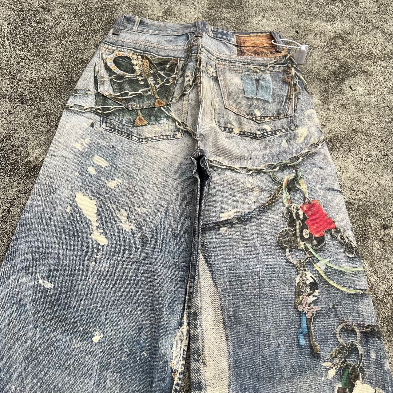 Men's Jeans Y2K Retro Knight Embroidered Loose Jean High Street Hip Hop Fashion Casual Trendy Couple Wide Leg Pants