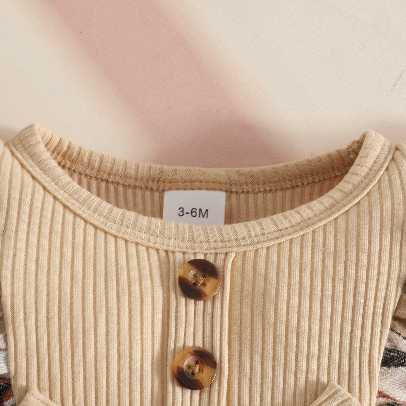 Baby Girl Ribbed Woven Fabric Patchwork Long Sleeve Dress Autumn Winter Classic Plaid Bow Dress C250917