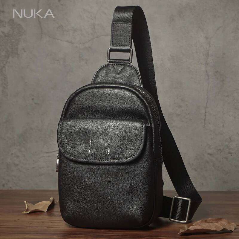 designer bag 52 nuka high quality mens genuine leather chest fashion small sling top natural cowhide crossbody pack shoulder bag