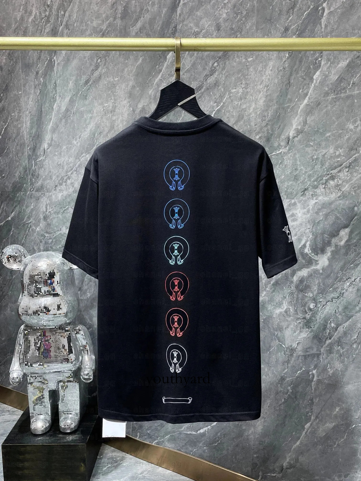 Chrome Shirt Heartt Tee Unisex Designer Round Neck Oversized T Shirt Horseshoe Sanskrit Crosses Graphic Print Long Sleeve Short Sleeved Clothes Heartstshirts A8c