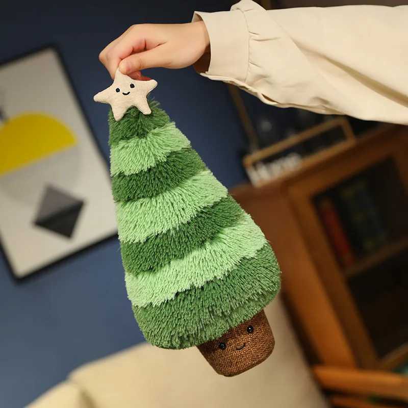 3060cm Twotone Christmas Tree Plush Toy Simulated Stuffed Plants Cute Xmas Pine Throw Pillow Cushion Dolls Xmas DecorXJ250916
