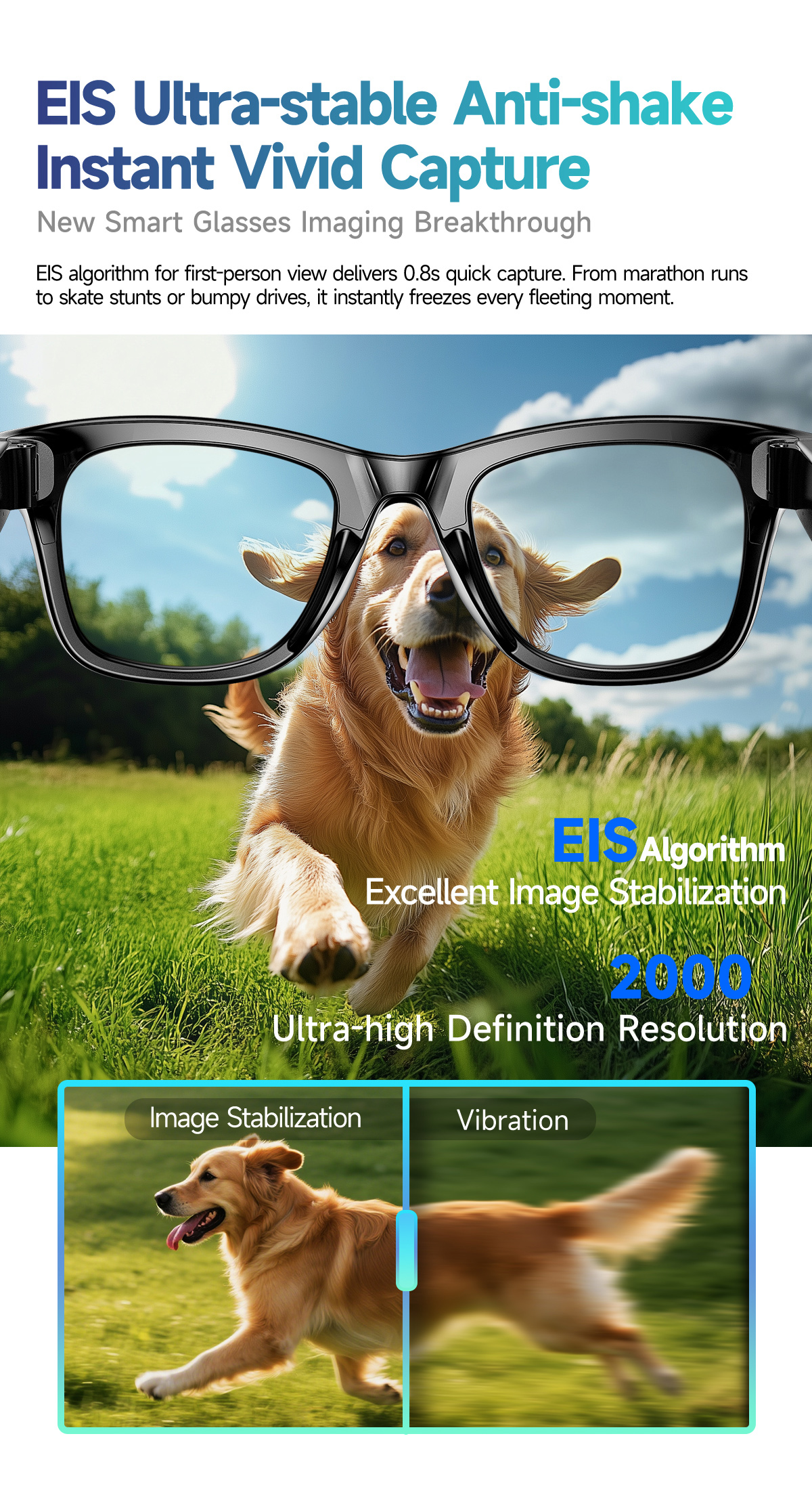 W610 Ai Smart Glasses with 8MP High-Definition Anti-Shake and Dual Noise-Cancellation Sunglasses Featuring a Camera