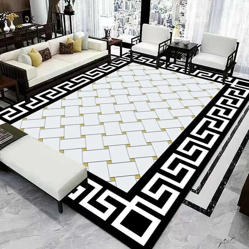 Nordic Light Living Room Rugs Modern Simplicity Style Bedroom Geometry Carpet Decor Non-Slip Floor Mats Big Size Decorate Y250210