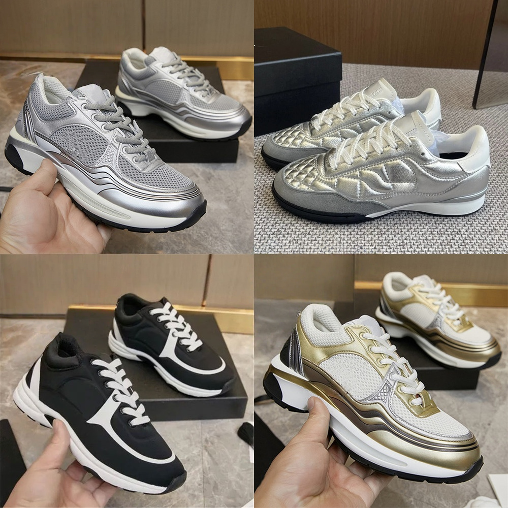 Designer Running Shoes Women's Sneakers Leather outsole Outdoor Sport Up Trainers platform Mesh Casual shoes size35- 46