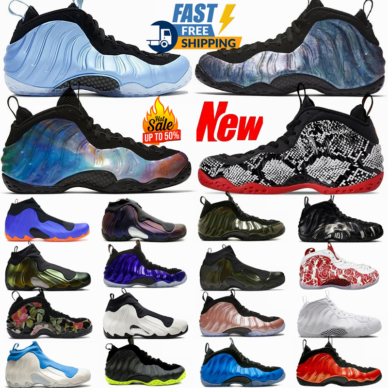 designer foamposits One Basketball shoes Men outdoors sneakers galaxy psychic black triple white dark neon royal floral metallic copper trainer