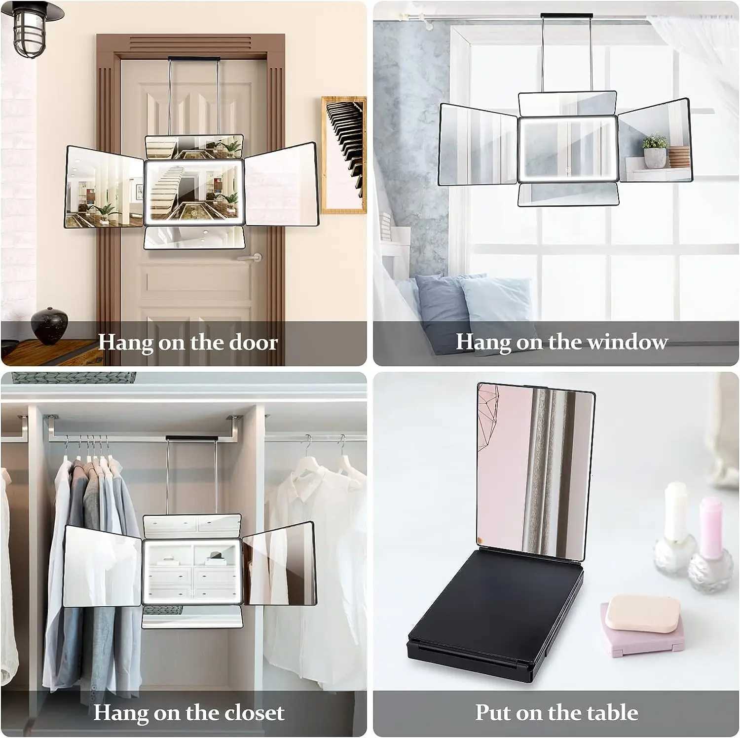 5 Way Mirror Barber Mirror for Self Hair Cutting 360 Mirror for Men Shaving Makeup Mirror with Height Adjusta for Braiding C250917