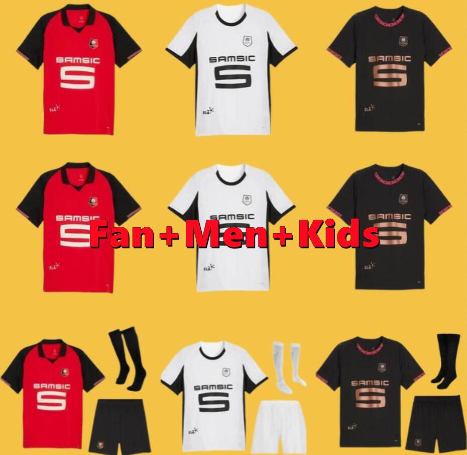 25/26 Stade Rennais Soccer Jerseys THOMASSON SISSOKO Rennes SULEMANA maillots de foot BOURIGEAUD TERRIER DOKU AGUERD DIALLO DJIKU men kids football shirts
