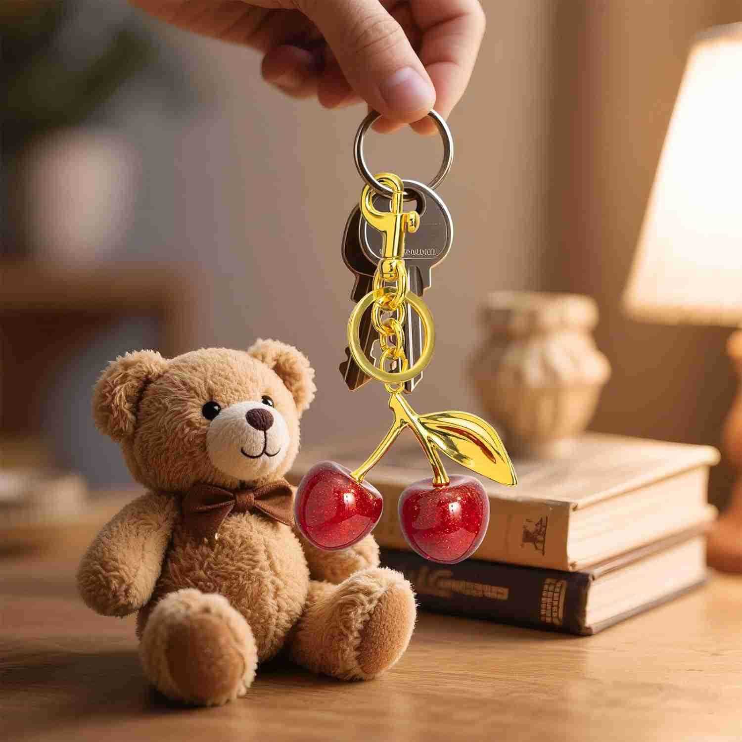 Cherry Keychains Bag Charms Purse for Women Car Key Chains Women Cute Gifts for Birthday Mothers Christmas Valentine Z2509017
