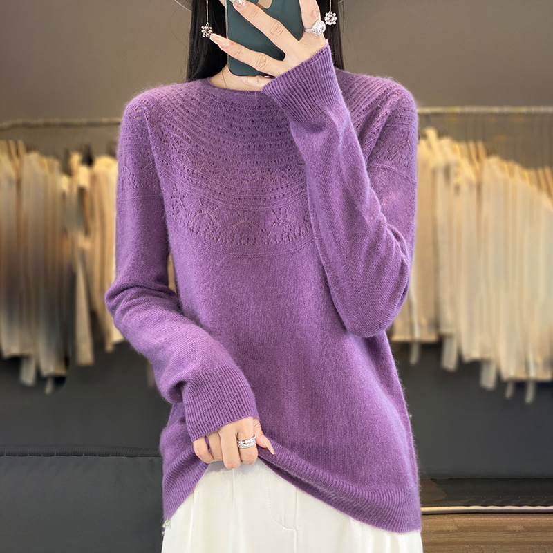 Women O-neck Cashmere Knitwear Female Pullover Autumn Winter Casual Tops Solid Color Soft Clothing