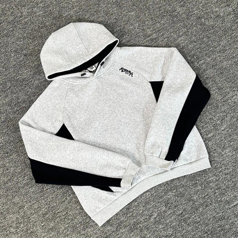 Men's Hoodies Grey Embroidery Hoodie Sweatpants Men Women High Street Exquisite Embroidery Letter Sweatshirt 2026 Fall Winter Style Pullover