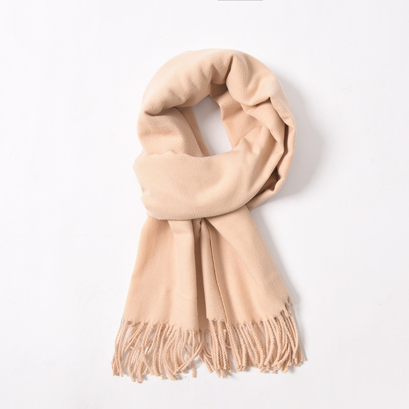 K1938 Japanese Mori girl style cotton and linen scarf women's autumn and winter solid color literary long thin versatile scarf