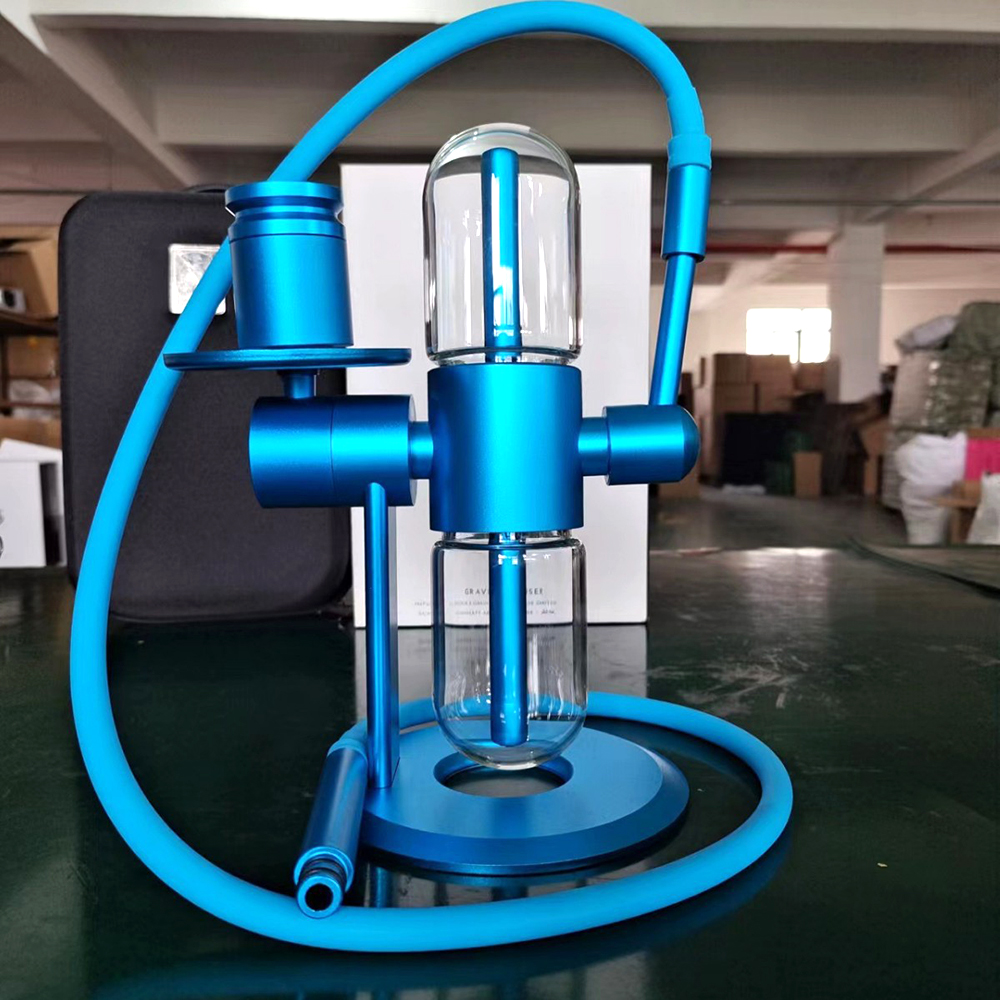 Bong Water Rotating Aluminum alloy 360-degree SANDGLAS glass gravity Bong Hookah Hookah set Smoking accessories