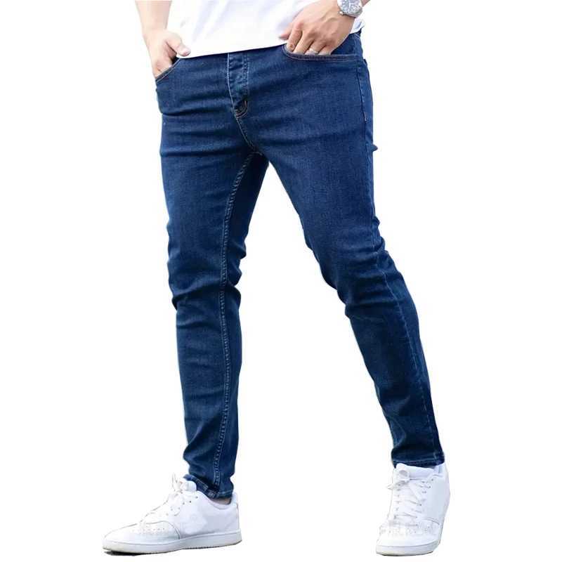 New Men Stretch Skinny Jeans Fashion Casual Slim Fit Denim Trousers White Black Blue Pants Male Brand Clothes size 2736Z250917