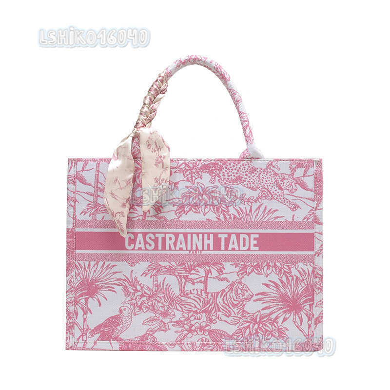 Womens Bag 2025 New Fashion Embroidered Large Capacity Shoulder Bag Silk Scarf Commuter Handbag Tote Bag H250916