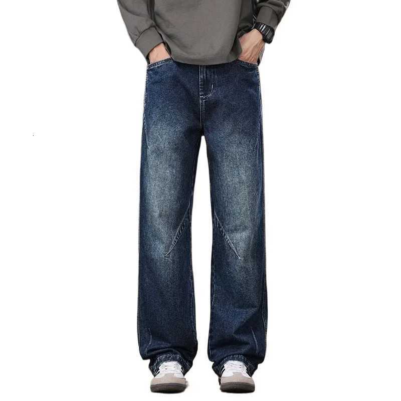 American Retro Solidcolor High Street Mens Jeans Autumn and Winter Fashionable Loose Straightleg Casual Trousers Man PantsZ250917