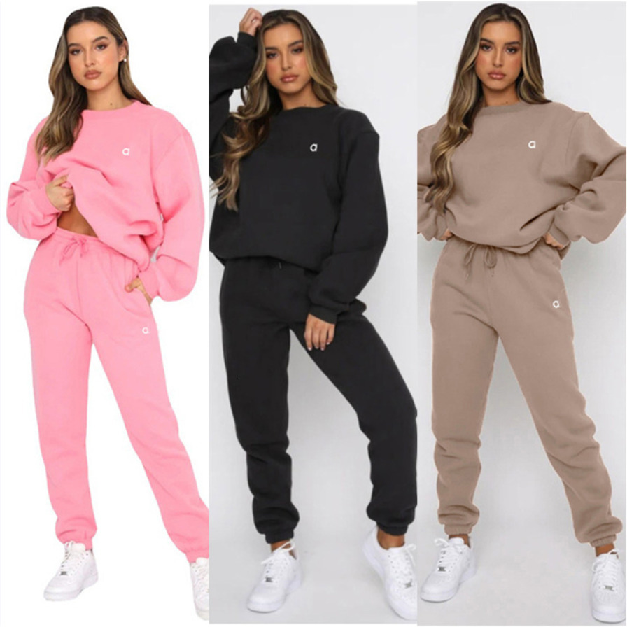 Women Tracksuits Two Pieces Set Designer 2025 New Fashion Sporty Fiess Set Letters Printed Sleeve Bandage Tops Skinny Long Sweat Pants Matching Sets Club Outfits