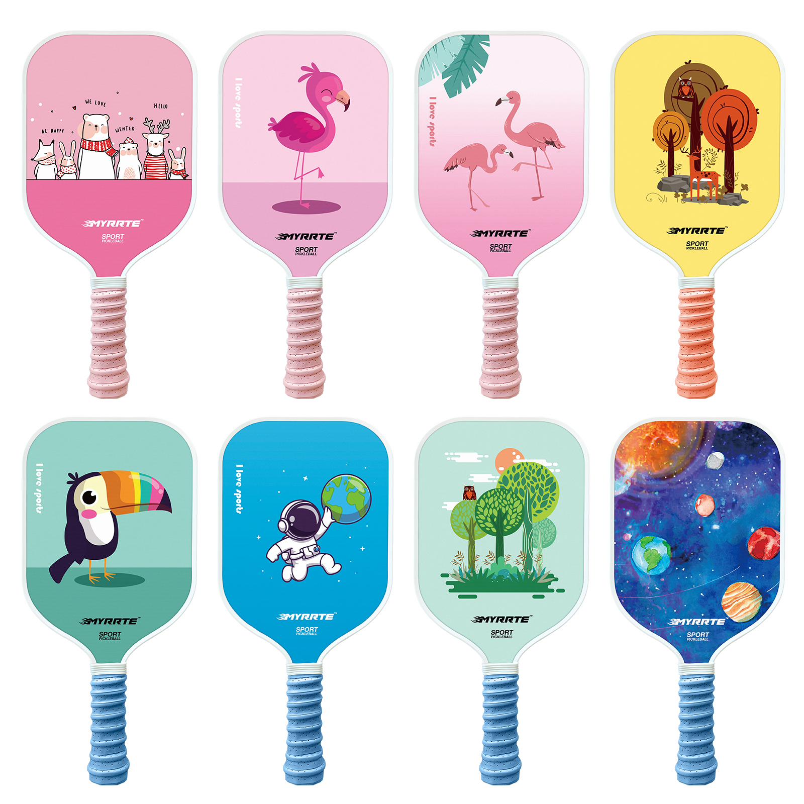 Easy-to-Use Kids Pickleball Paddles Set of 2, Fiberglass Material with Comfortable Grip, reduces Arm Fatigue for Young Players