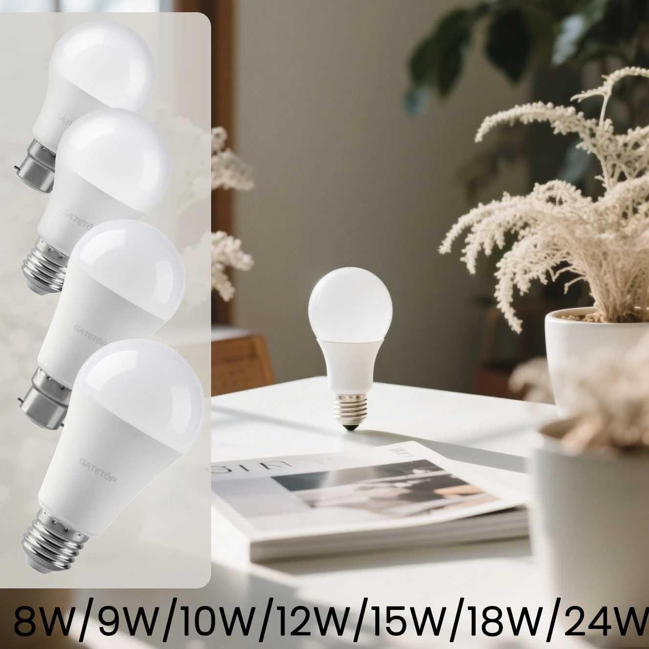 10PCS Led Bulb Lamps E27 B22 AC 110V 220V Light Real Power 8W 9W 10W 12W 15W 18W 20W 24W Warm White Lampada For Home C250917