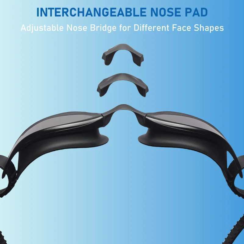 Professional Racing Swimming Goggles Men Women HD Anti Fog Bayer Lens Water Sports Eyewear Swim Glasses Replaceable Nose Pad J250917