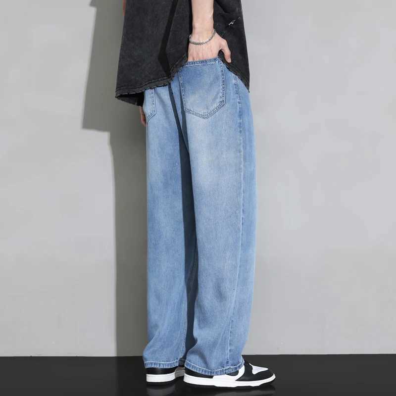 2025 Thin Cozy baggy Jeans Men Spring summer Soft Vintage Street Denim Trousers Male Clothes Korea Baggy Straight Casual PantsZ250917