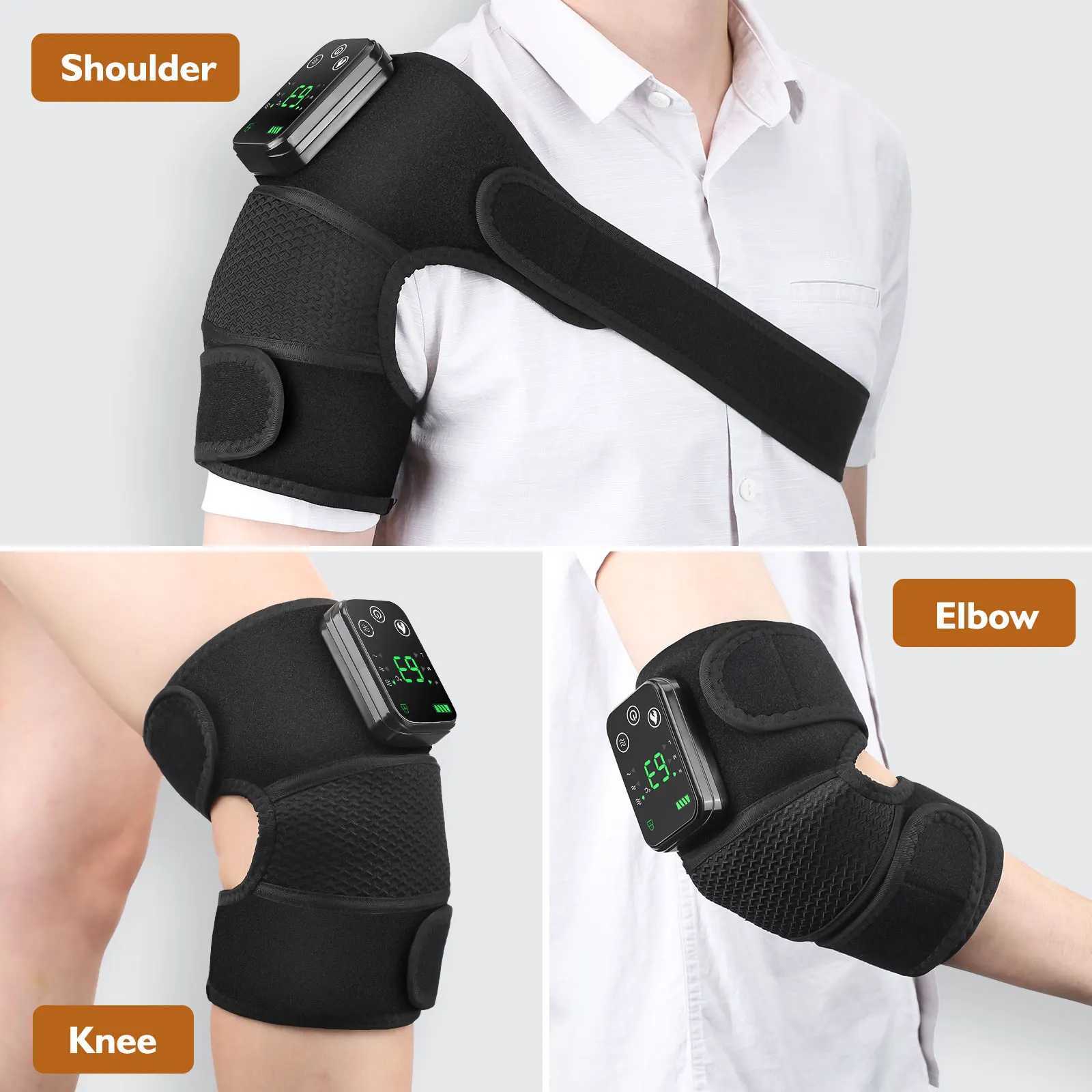 Eletric Heating Knee Massage Instrument Cordless Hot Compress Vibrator Knee Pad Joint for Elbow Leg Brace Care Muscle Relaxation J250917