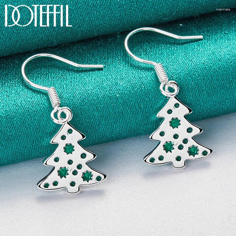 Dangle Earrings 925 Sterling Silver Christmas Tree Drop Charm Women Jewelry Fashion Wedding Engagement Party Gift