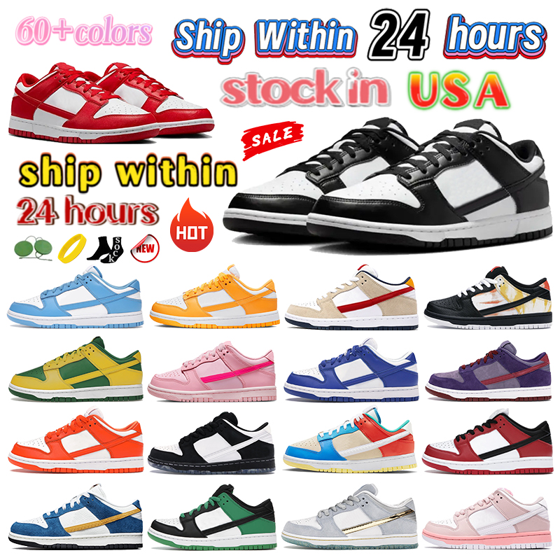 Designer Pandas Low Running Shoes For Mens Womens Outdoor Sport Sneakers White Black Pink Orange Red Grey Blue Green Casual Shoe Daily Outfit Size 36-46