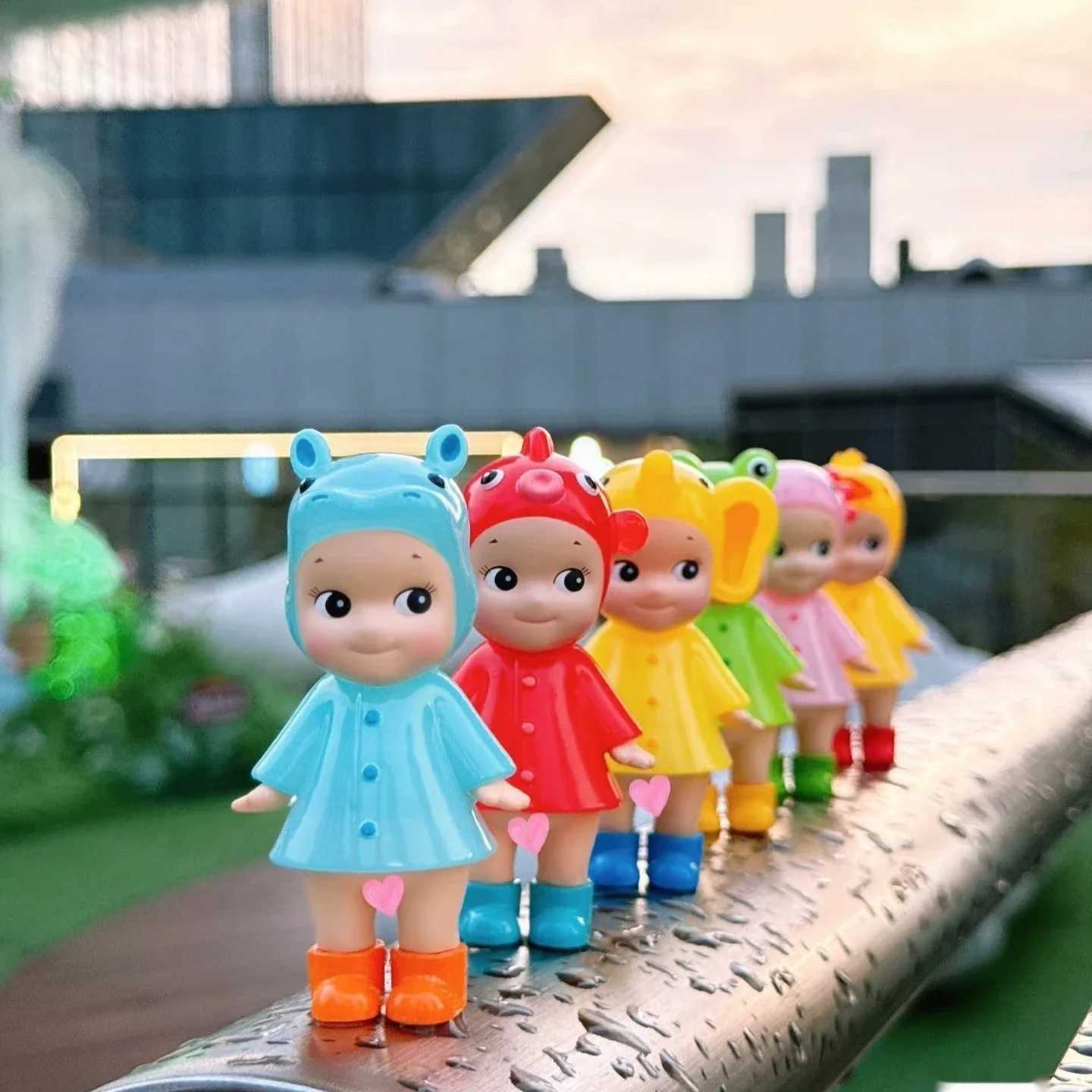 New Angel Mini Figure I Love Rainy Day Series Toy for Girl Mystery Box Frog Duck Goldfish Hippopotamus Collection Gifts Y250917