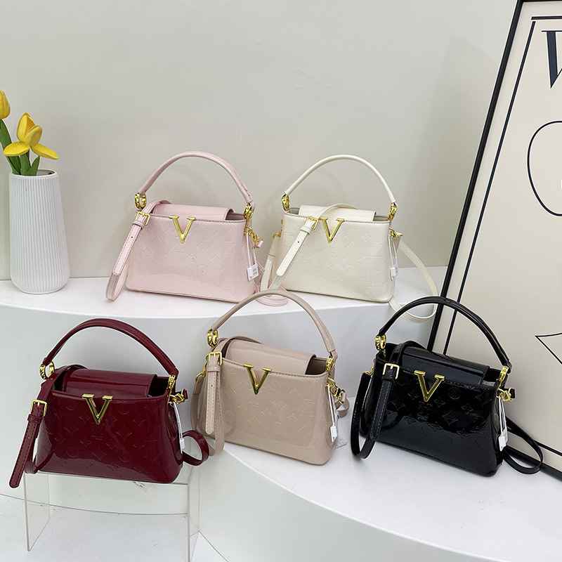crossbody bag designer bag luxury bag Women Shoulder Bags Fashion Bucket bag Patent Leather Purse Banquet Party Classic Retro Handbag
