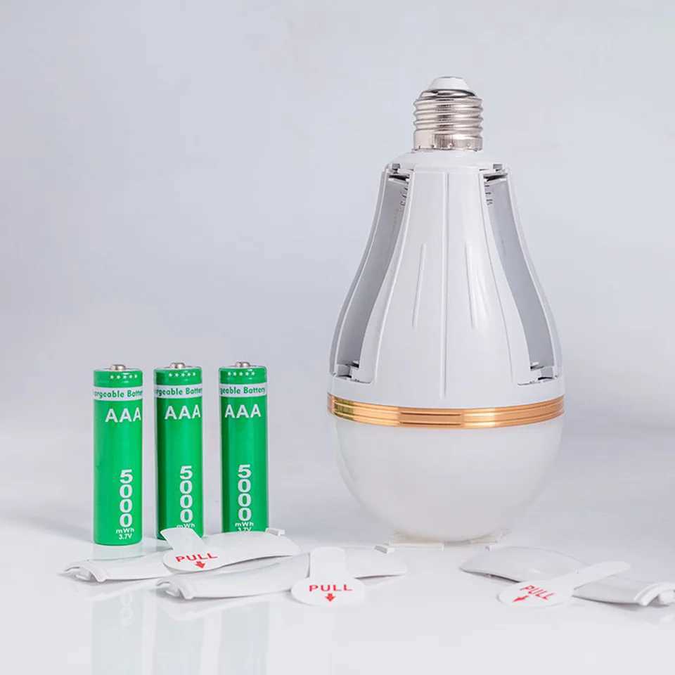 LED Bulb Light Smart Charging Chip Power Failure Emergency Home 18650 Battery FlickerFree with Hook Detachable Emergency Bulb C250917