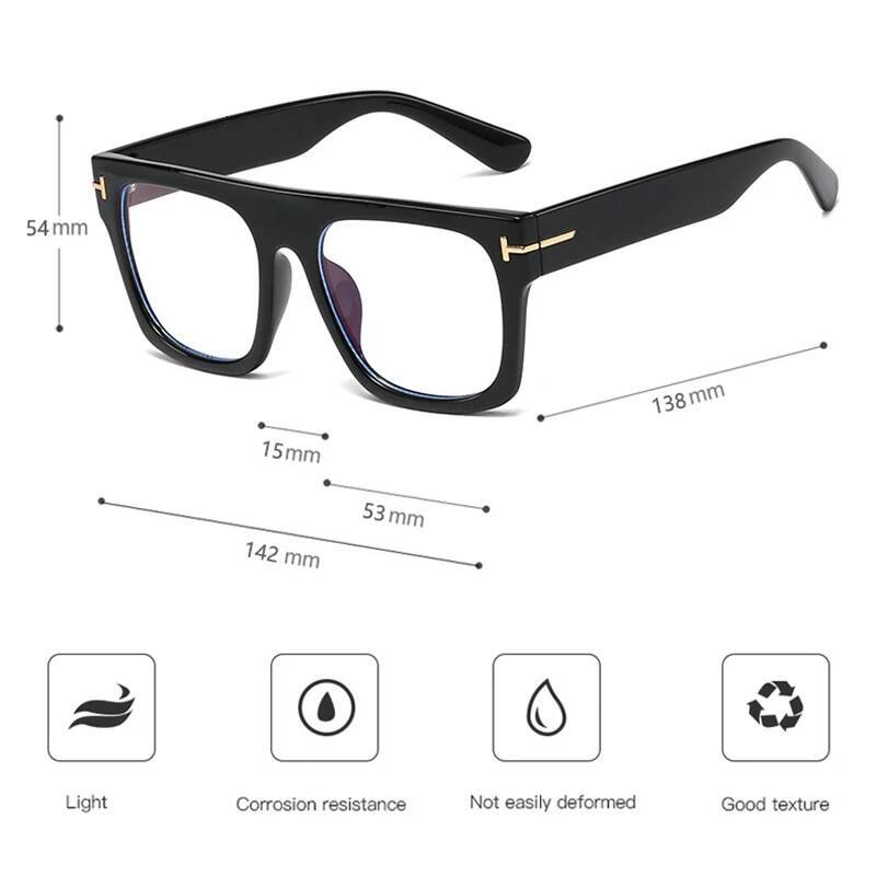 Unisex Men's Reading Glasses Oversized Square Brand Large Eyeglasses For Men Blue Frame Women's Prescription Diopter ddmythur