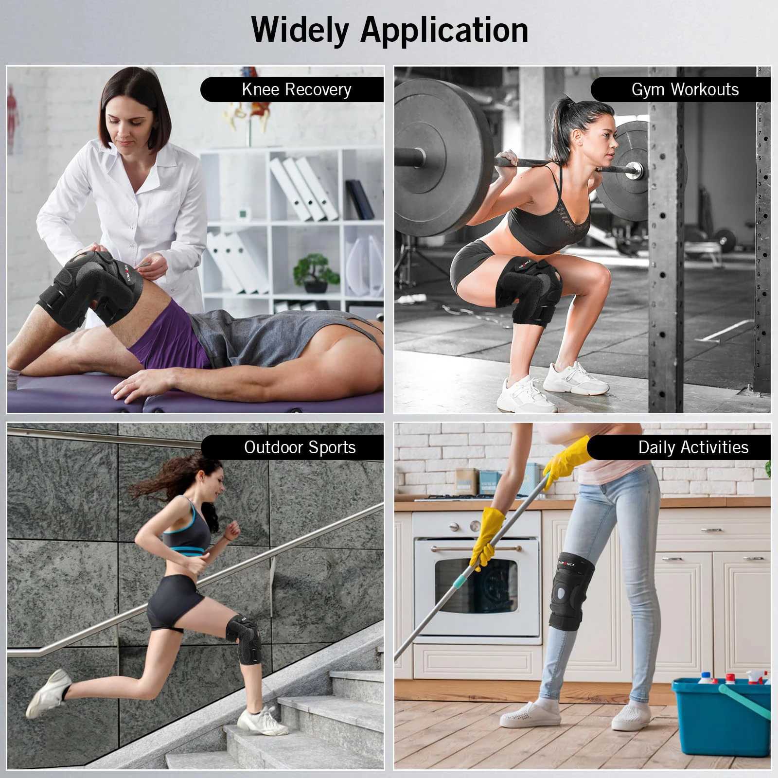 Hinged Knee Brace with Side Stabilizers Threesection for Men and Women Relieves Arthritis ACL MCL PCL Meniscus Tear J250917