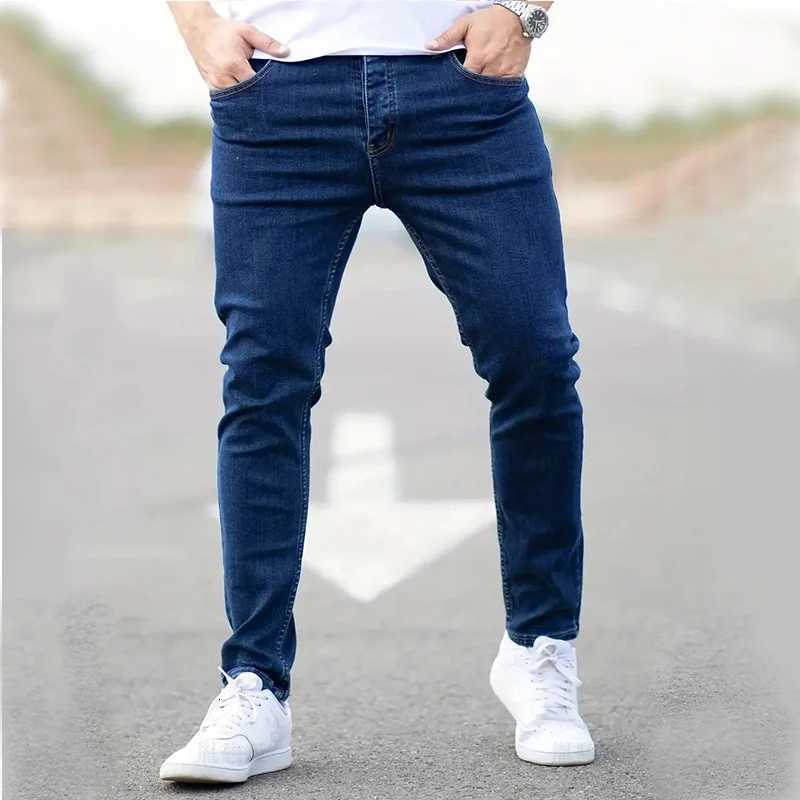 New Men Stretch Skinny Jeans Fashion Casual Slim Fit Denim Trousers White Black Blue Pants Male Brand Clothes size 2736Z250917