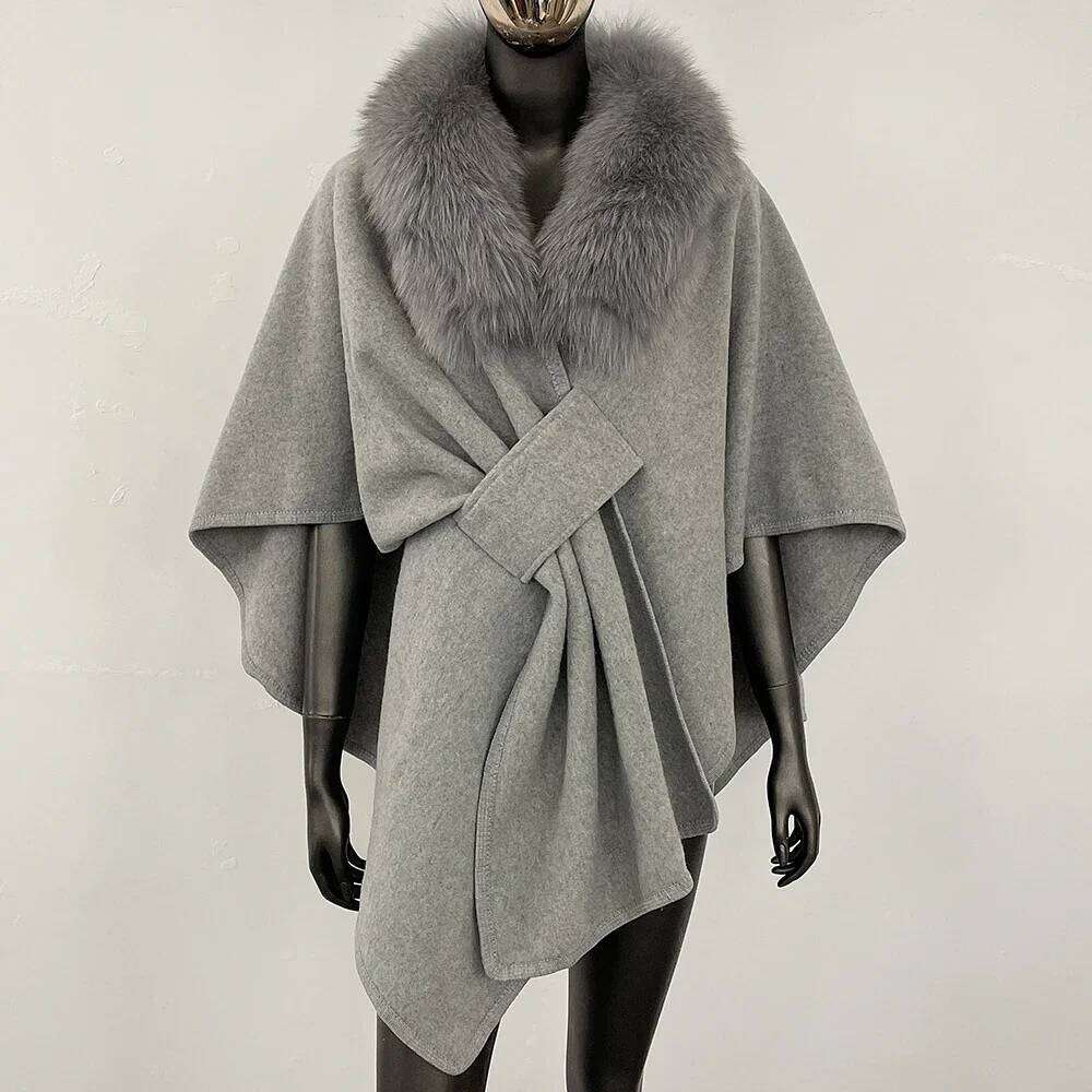 Dresses Dresses Spring Real Jacket Women Cloak Poncho Wool Coat Warm Shawl Designer Blanket Scarf Female Cape Stole Fur Coats